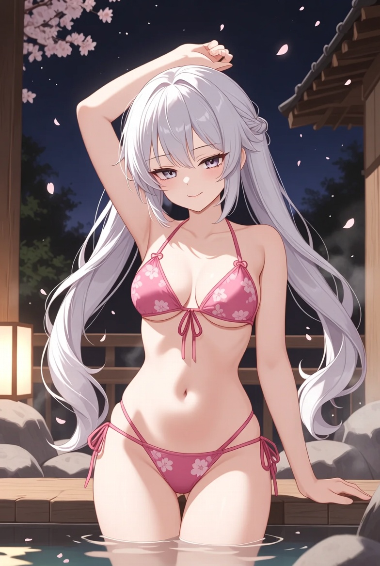 Pink Bikini with Flower Design